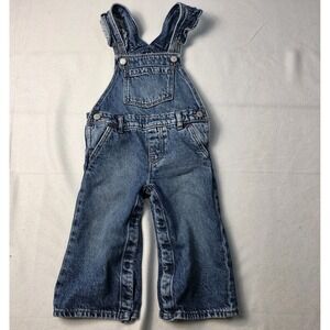 Gap Kids toddler girl's overalls denim ruffle straps size 2